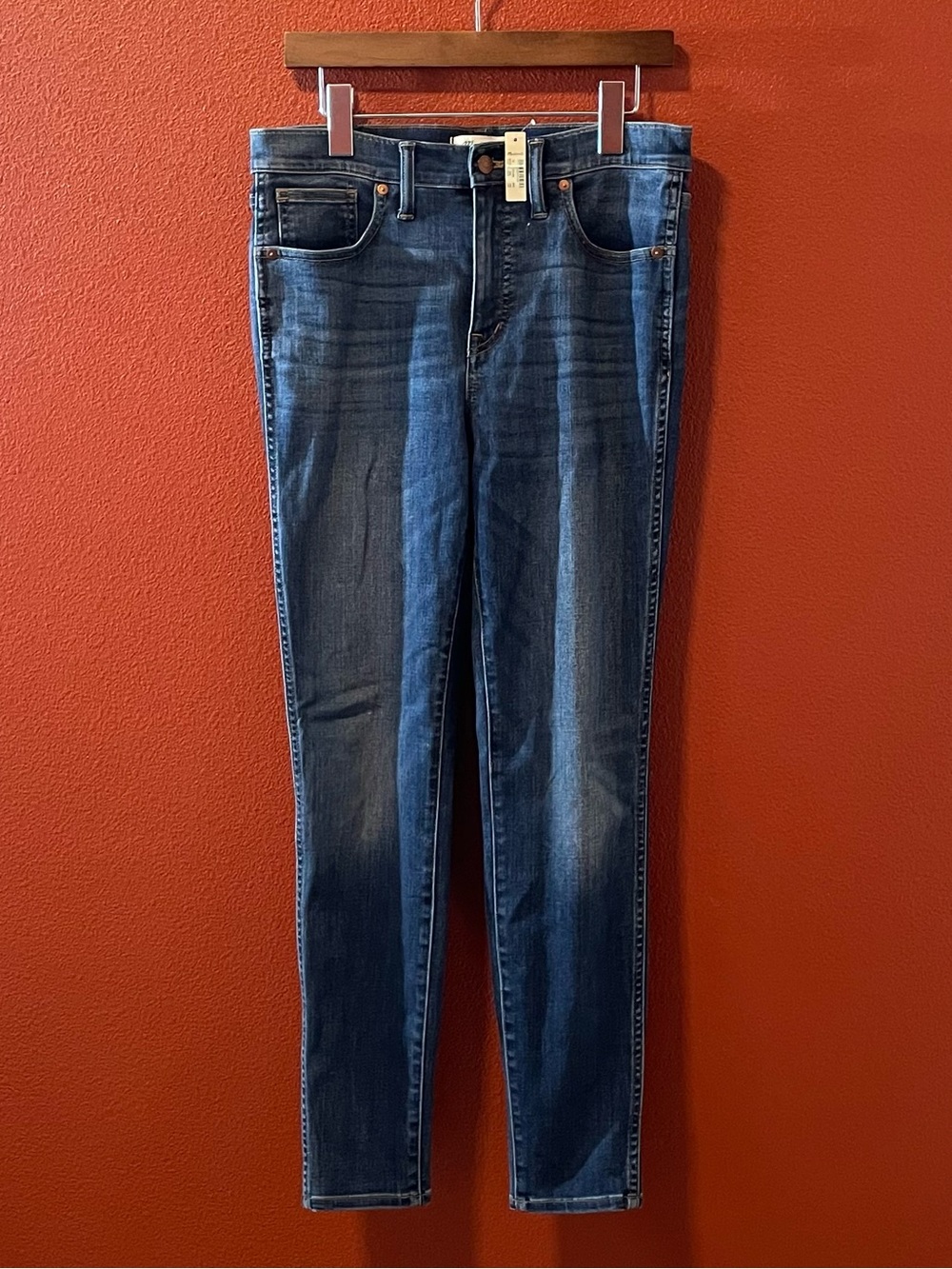 Madewell Women’s NWT 10” High Rise Indigo Blue Dyed Skinny Jeans